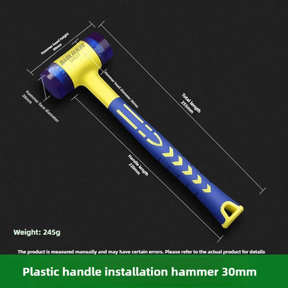1 double headed installation hammer, 25mm to 45mm rubber hammer with rubber handle, detachable insulated installation hammer