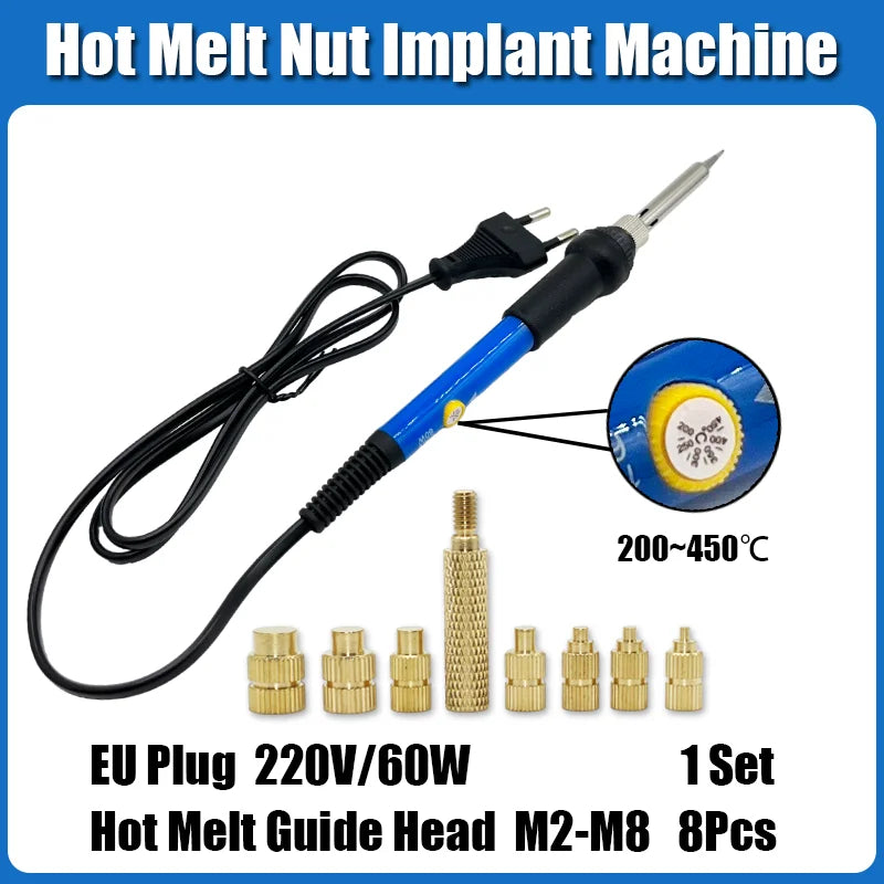 Heat Set Thread Brass Insert Nut and Bolt M2 M3 M4 Soldering Iron Tip Copper Insertion Nut Machine Screw Kit Inserts 3d Printer