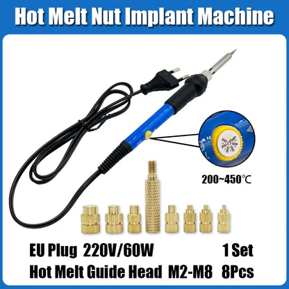 Heat Set Thread Brass Insert Nut and Bolt M2 M3 M4 Soldering Iron Tip Copper Insertion Nut Machine Screw Kit Inserts 3d Printer