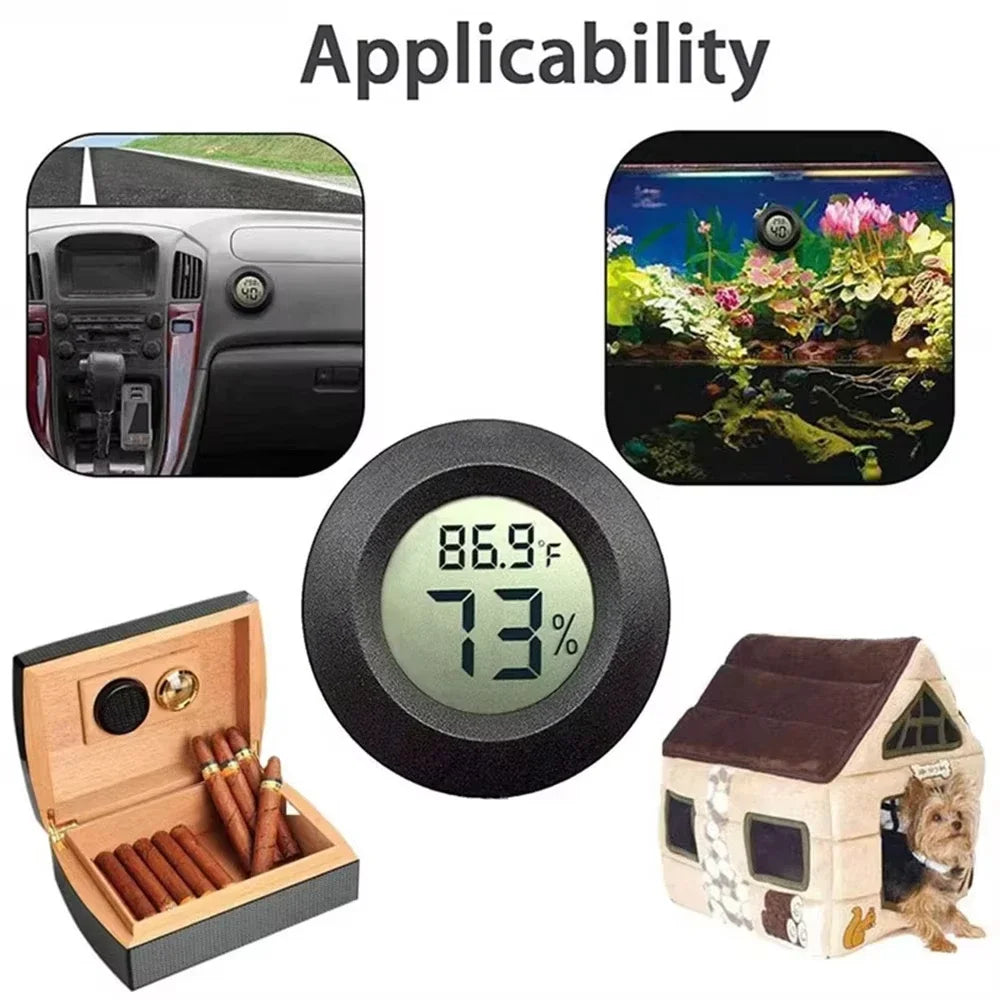 6-10pcs Round Electronic Thermometer Hygrometer Indoor Digital LCD Hygrometer Temperature Humidity Meter Household Merchandises