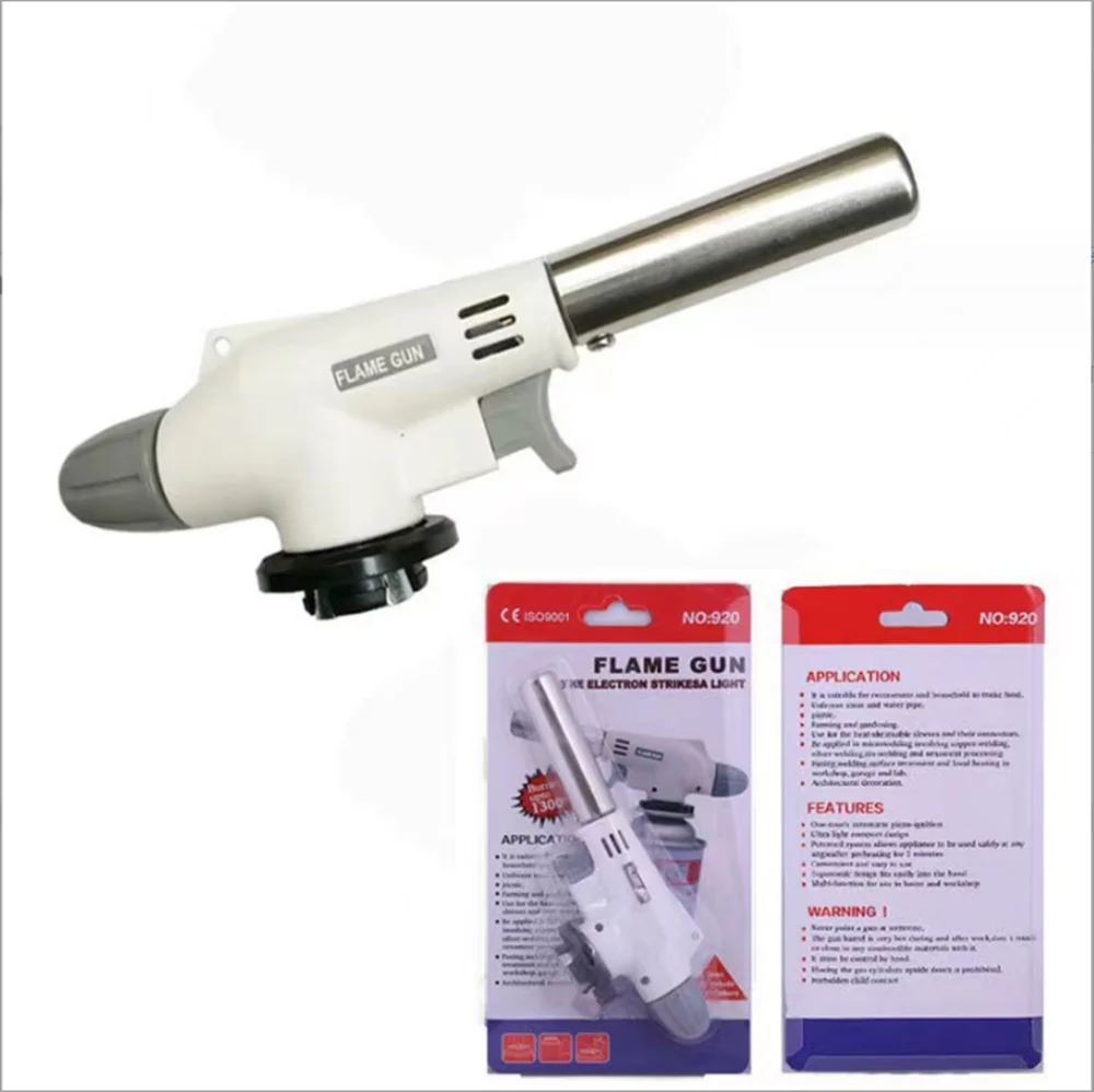 Torch Cooking AutoIgnition Butane Gas Welding-Burner Welding Gas Burner Flame Gas Torch Flame Gun Blow for BBQ Camping Cooking