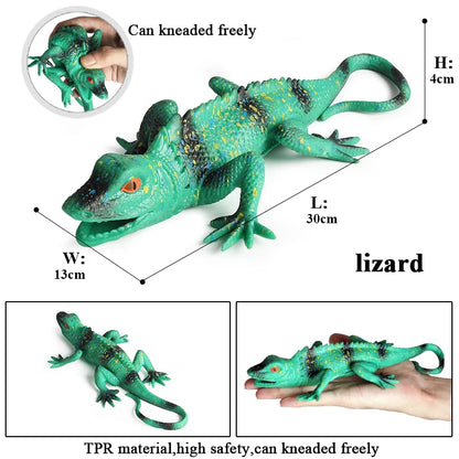 Oenux Soft Wild Insect Animal Model Caterpillar Lizard Snake Chameleon Gekko Action Figures TPR Halloween Trick Toy Kid Gift