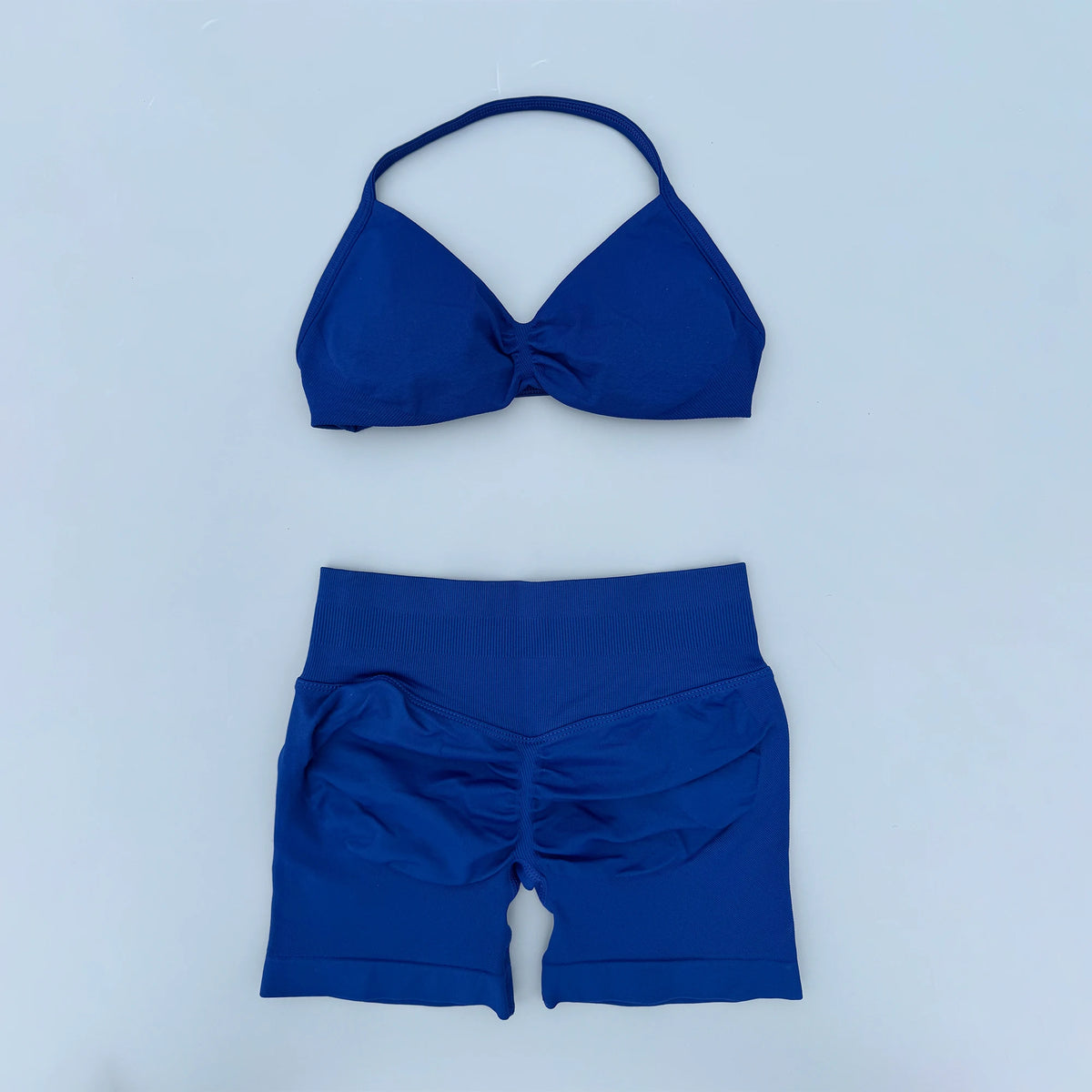 2 Piece Sports Gym Set Strappy Bra Yoga Underwear Short Sport Leggings Bicycle Running Sportswear Woman Seamless Yoga Set