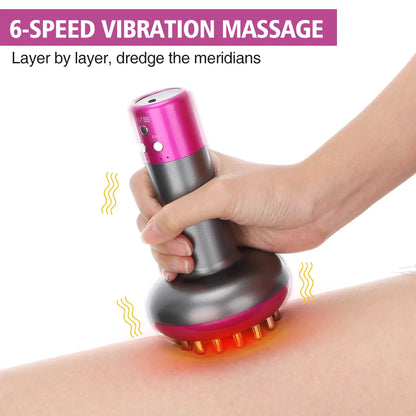 3-in-1 Electric Gua Sha Tool with Function - Rechargeable Body Massager for Skin Tightening, Sculpting and Lymphatic Flow