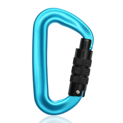 CLIWIZ 12KN Professional D-Shaped Aluminum Carabiner Key Hooks Lip Camping Keyring Snap Hook Outdoor Hiking Tool