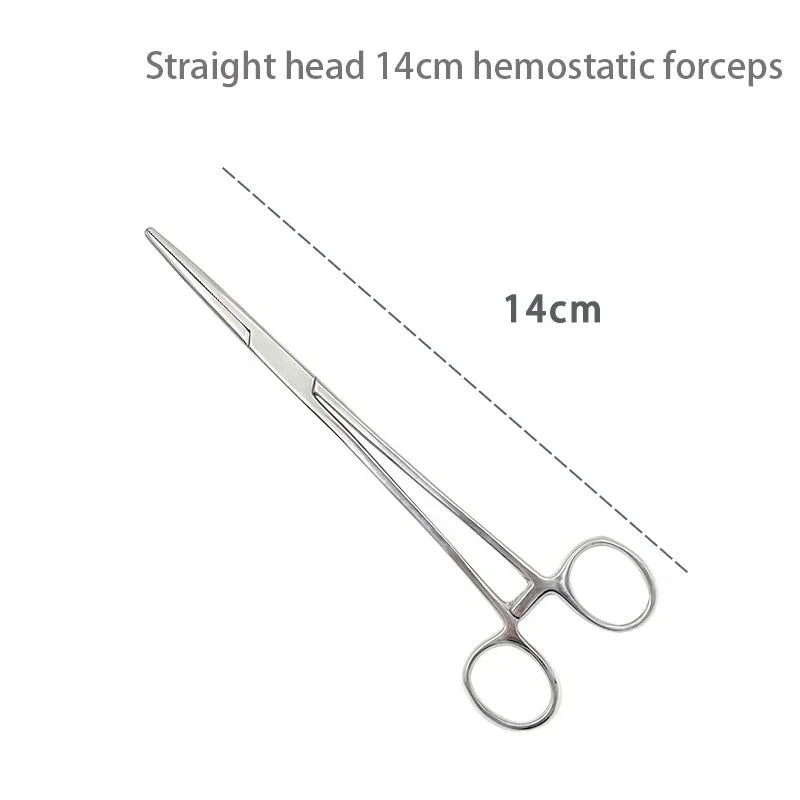1pc Stainless Steel Hemostatic Forceps Surgical Forceps Tool Hemostat Locking Clamps Forceps Fishing Pliers Curved/Straight Tip