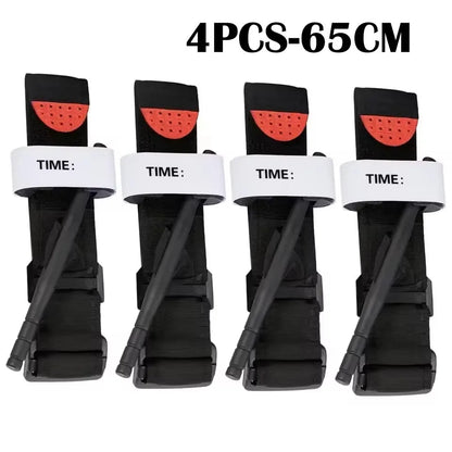 2PCS Tactical Medical Tourniquet for Outdoor Exploration Combat Application Red Tip Medical Emergency Belt Aid