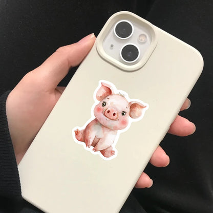 50PCS Cute Watercolor Animals Graffiti Stickers Cartoon DIY Skateboard Phone Case Laptop Waterproof Cool Sticker Decals Toy