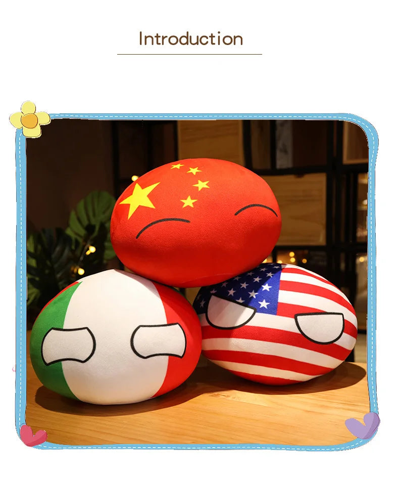 Wholesale Hot 10/30/40cm Polandball Country Ball Toy Plush Pendant Doll Countryball Ussr Usa France Russia Uk Japan Germanyitaly