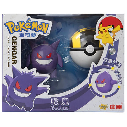About Pokemon Anime Figure Charizard Pikachu Gyarados  Pocket Monster Figure Pokeball Action Deformation Toy Model Children Gift