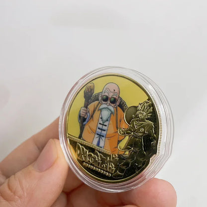 Dragon Ball Gold Plated Gold Coin Son Goku Vegeta Commemorative Coins Children Classic Anime Peripherals Collection Toy Souvenir