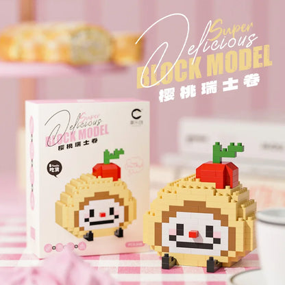 CLC Diamond Particle Casual Splicing Fruit French Fries Burger Block Toys Happy Food and Play Series Toys for Children Gifts