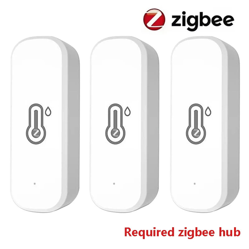 Tuya Zigbee3.0 Temperature and Humidity Sensor Thermometer Hygrometer APP Remote Alarm Works with Smart Life Alexa Google Alice