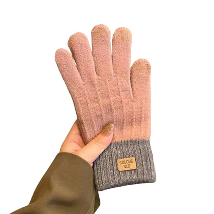 Women's Cable Knit Gloves Warm Fleece Lined Knit Gloves with Touchscreen for Women Girls Winter Gift