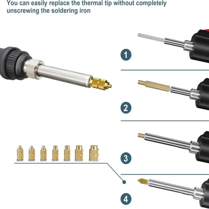 Heat Set Insert Soldering Iron Tip Head M2 M2.5 M3 M4 M5 M6 Hot Melt Insets Nut Brass Embedded Thread Insertion Kit For Plastic
