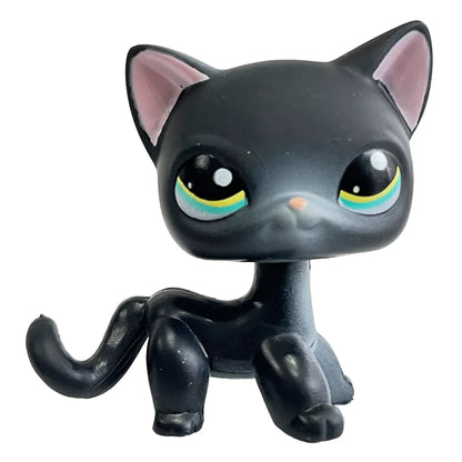 CAT rare pet lps bobble head toys short hair cat standing grey #5 #391 black #336 old original anime figure toys