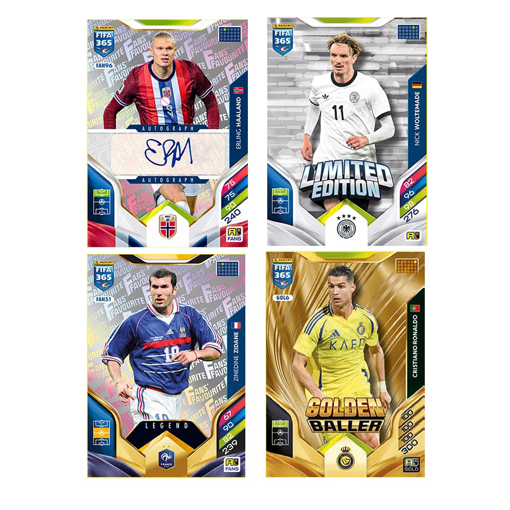 PANINI 2026 6PCS/SET 365 Soccer trading cards Messi Zinane Ronaldo Bellingham Haaland De Bruyne Autographed Collectible Card