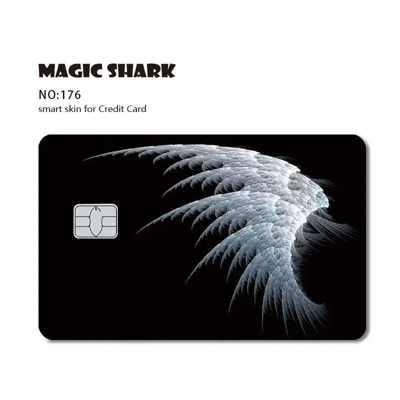 Magic Shark Flower Butterfly Bear Wing No Fade PVC Film Skin Cover Sticker for Bank Debit Credit Card