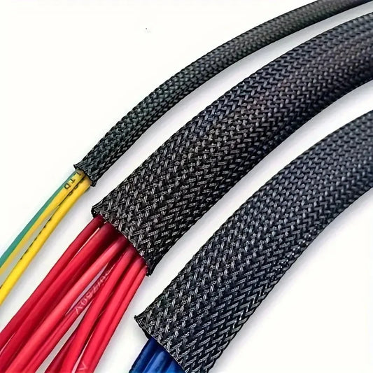 10m /32.8 Feet Pet Expandable Braided Mesh Sleeve Black Flexible Wire Mesh Cover Tv Audio Pc Cable Protection Against Pet Chewing