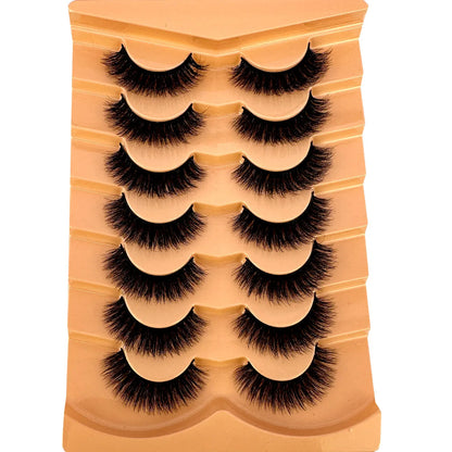 New 7 pairs of thick, 3D simulation mink fur fake eyelashesshort, dramatic fake eyelashes  wholesale full line fake eyelash make