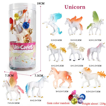 Oenux Miniature Animals Set Wild Sealife Farm Dinosaur Brinquedo Figurine Model Action Figures Zoo Cute Education Kids Toy Gift