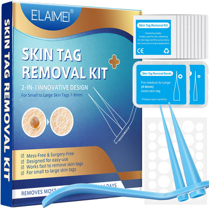 Skin Tag Removal Mole Wart Removal Facial Mole Wart Microstrip Tag Removal Kit Automatic Mole Remover Tool with Cleansing Swabs
