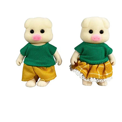 Simulation Forest Rabbit Family DIY Playset Mini Rabbit Bear Figure Toy Dolls Kids Gifts