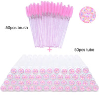 50pcs pink glass