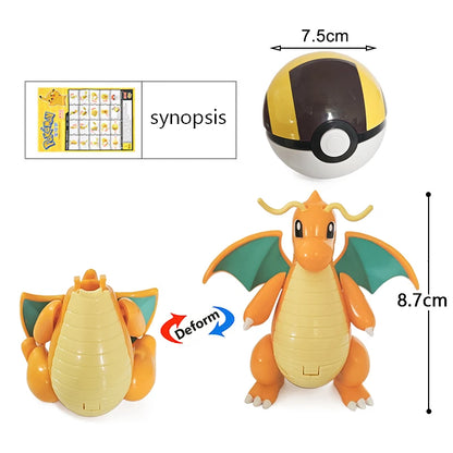 18 Styles Pokemon Anime Deformation Figures Pikachu Eevee Mewtwo Greninja Pokeball Figure Pet Action Model Toys Kids Gifts Toys