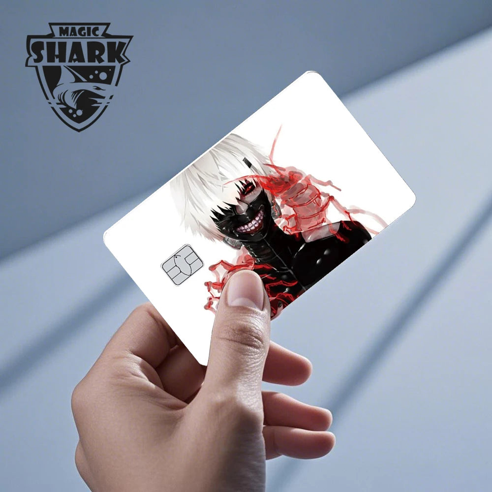 Magic Shark Cartoon Rabbit Warrior Flower Anime Chocolate PVC Sticker Film Skin Cover for Debit Credit Card