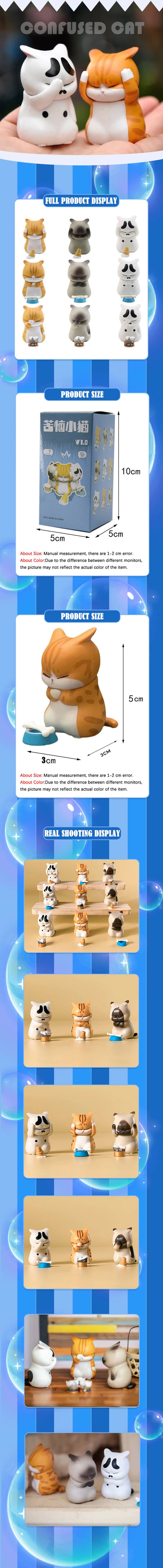 3/1Pc Mini Cat Blind Box Anger Orange Cat Cute Figures Ornaments Mystery-box Office Desktop Computer Decoration Children's Gift