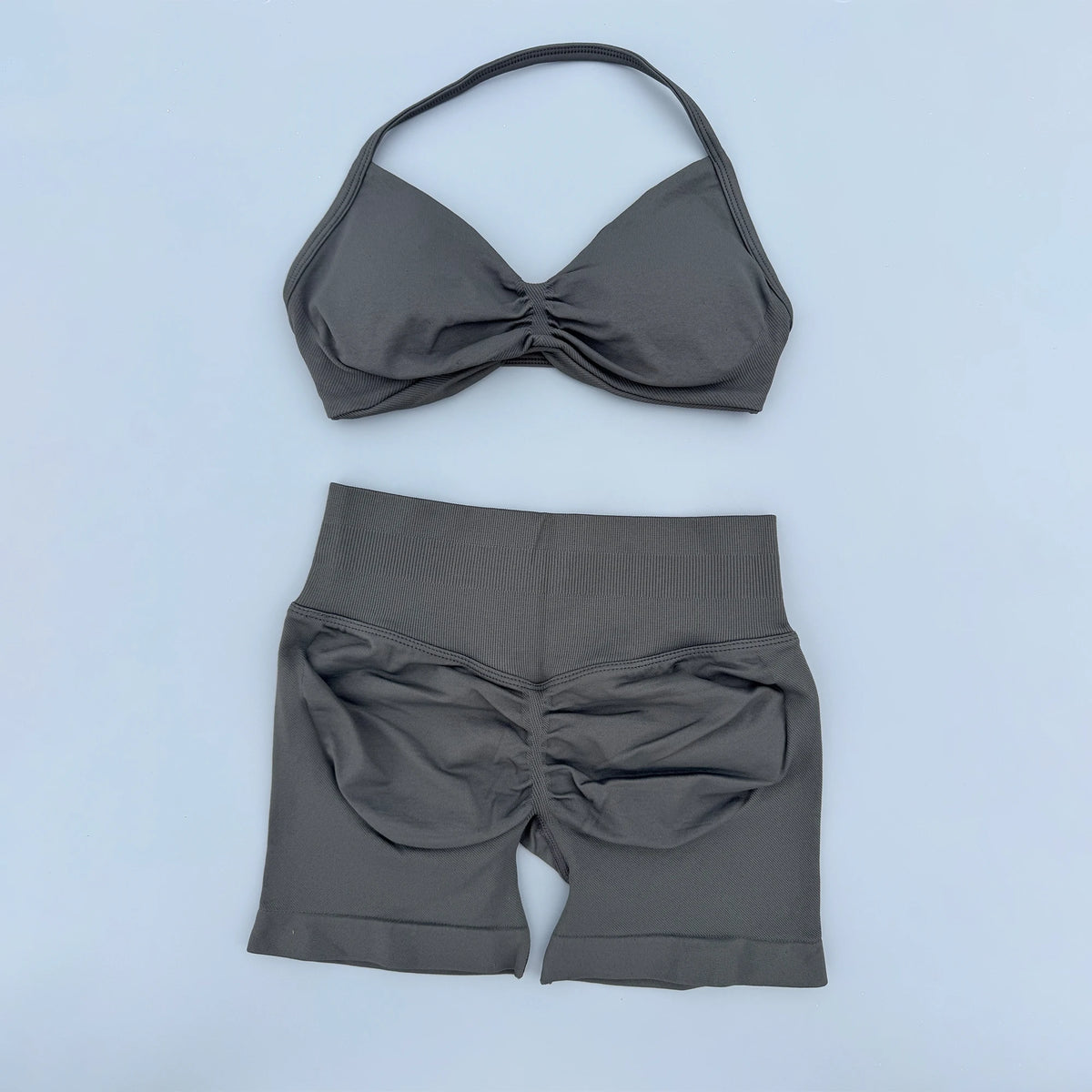 2 Piece Sports Gym Set Strappy Bra Yoga Underwear Short Sport Leggings Bicycle Running Sportswear Woman Seamless Yoga Set