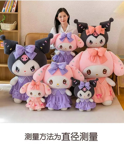 30cm Sanlio Purple Dress Kuromi Stuffed Plush Toy Cute Anime Surrounding Melody Plush Doll Gift for Girlfriend's Birthday
