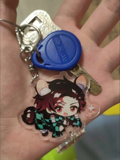 5pcs Demon Slayer Pendant Kimetsu No Yaiba Blade of Ghost Keychain Acrylic Bag Pendant Car Key Chain Gift Accessories gift