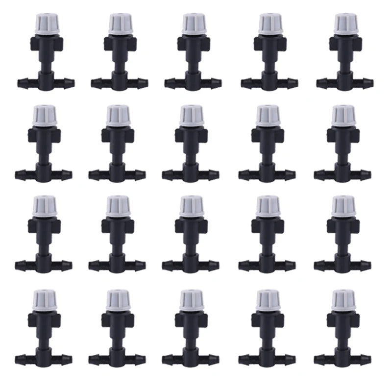 100/10PCS Plastic Watering Irrigation Garden Misting Sprinkler Heads Nozzle W/ Tee Joints for Misting Watering Irrigation System