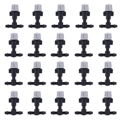 100/10PCS Plastic Watering Irrigation Garden Misting Sprinkler Heads Nozzle W/ Tee Joints for Misting Watering Irrigation System