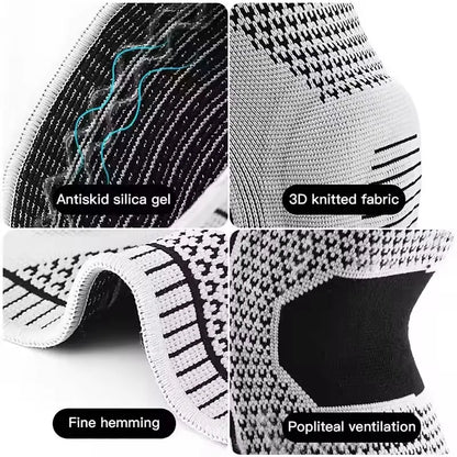 1 PCS Silicone Compression Protection Sport Knee Braces Knee Pads Strap Patella Medial Support Meniscus Basketball Running Prot