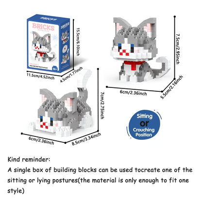 Micro Mini Super Cute Micro Cat Building Kit Tiny Pet Series Doll Figure The Perfect Miniature Gift for Cat Lovers and Girls