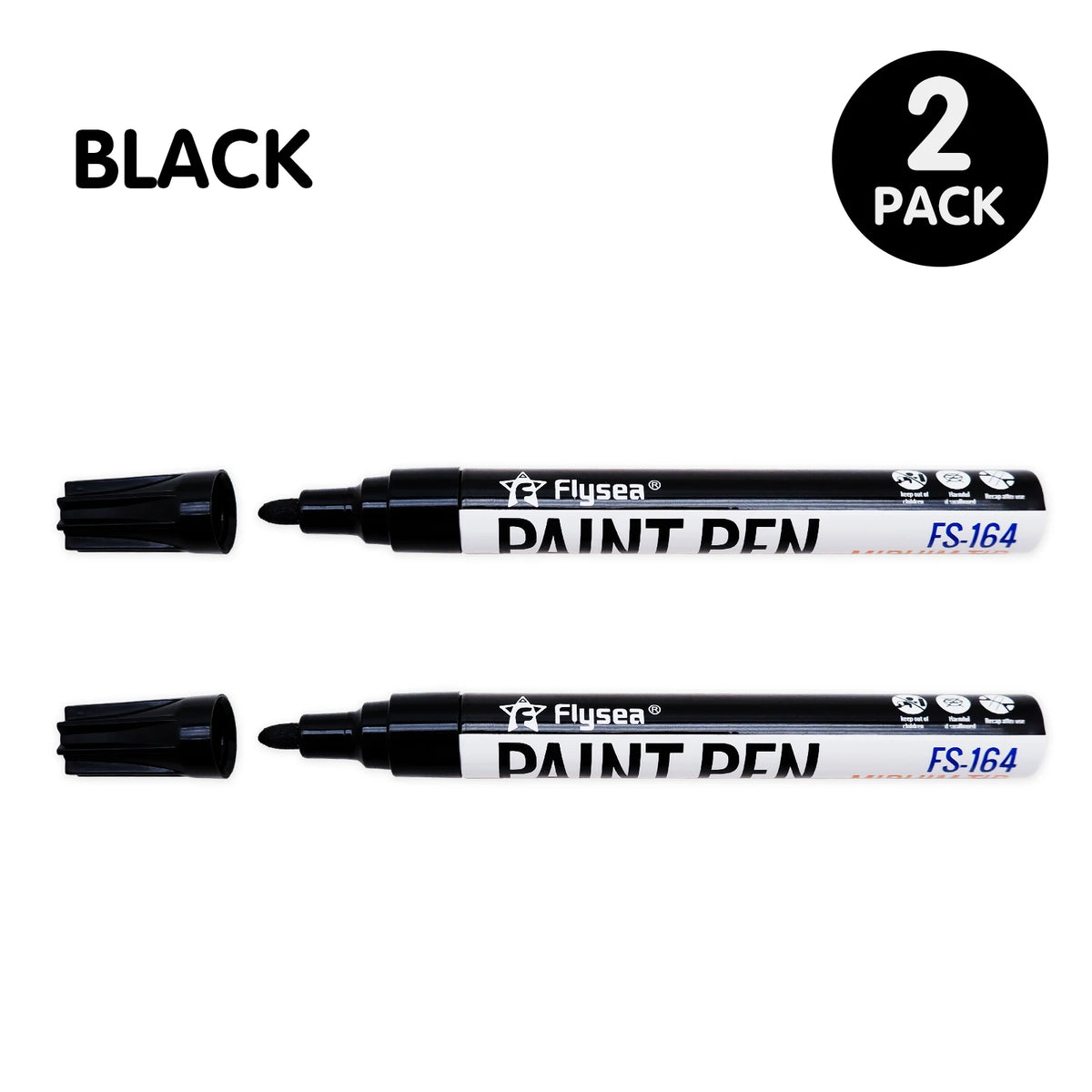 Black/White Oil Based Paint Pens, Permanent Marker for Metal, Wood, Canvas, Fabric, Plastic, Tire, Glass, Waterproof