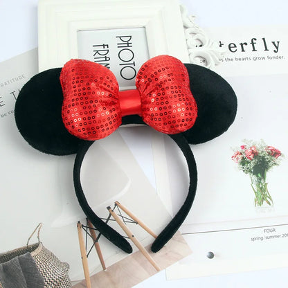 2023 New Cute Performance Party Headband Mickey Minnie Headband Mickey Mouse Bow DY Black Ear Headband Christmas HairAccessories