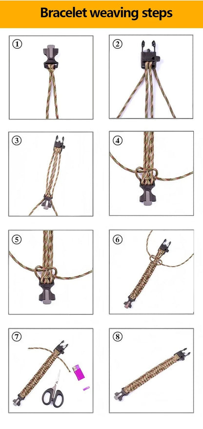 Five In One Compass Bracelet With Flint Seven Core Paracord Bracelet Inginiter Outdoor Survival Hiking Camping Tools