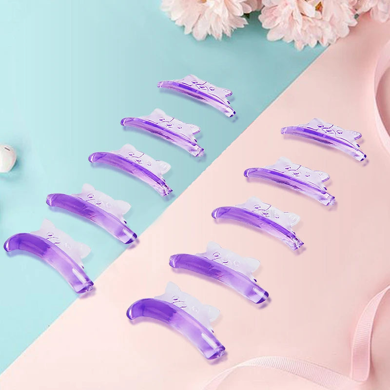 5 Pairs C Curl Silicone Eyelash Pads - Sticky 3D Lashes Lifting Rod Shield Curler Makeup Tool Accessories