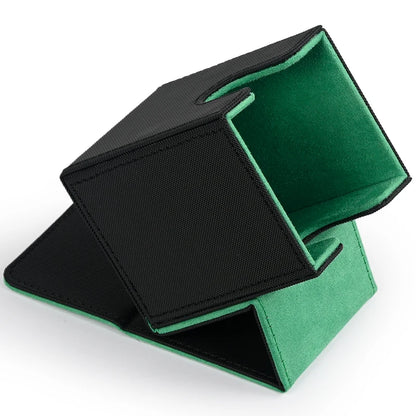 Card Deck Box,Card Deck Case Holds 100+ Sleeved Cards, PU Leather Card Storage Box For  TCG game trading cards.