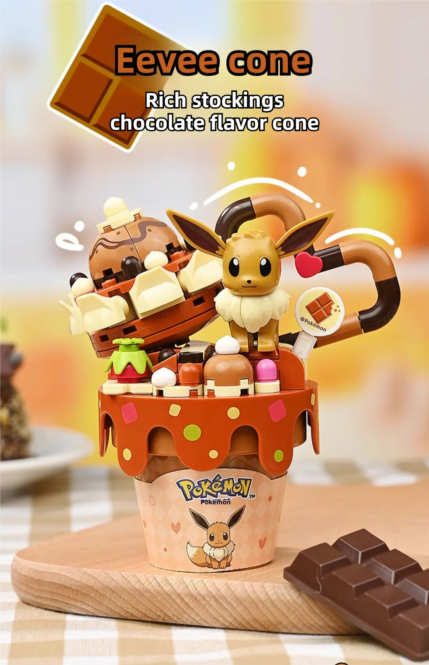 Pokémon Series Building Blocks Pikachu Psyduck Pogaman Cartoon Scene Model Bricks Collection Ornaments DIY Toys Holiday Gifts