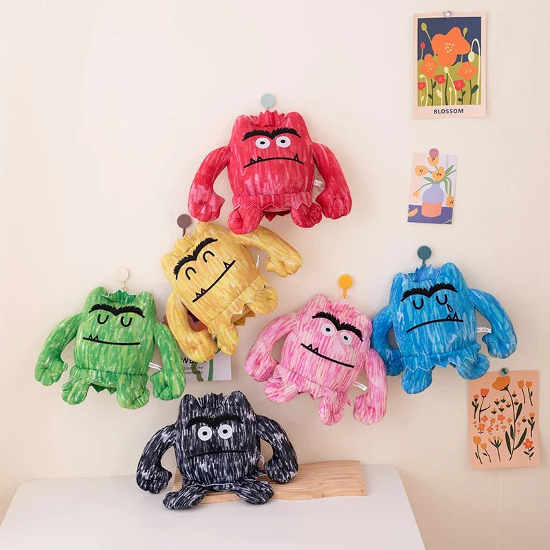 15/25cm 7pcs Kawaii Colorful Monster Plush Doll With Expression Monster Plushie Stuffed Toy For Boys And Girls Birthday Gifts