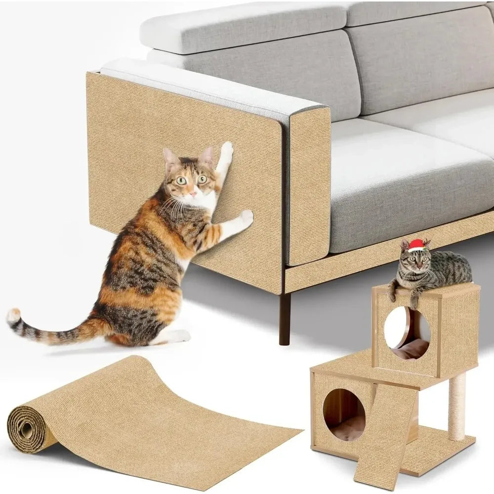 Trimmable Self-Adhesive Carpet Mat Pad Anti Cat Scratch Mat Cat Pet Scratcher Furniture Couch Corner Indoor Sofa Wall Protector