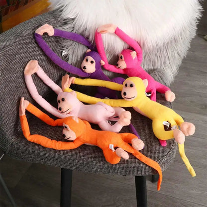60CM Long Arm Monkey Plush Toy Anti-collision Banana Monkey Curtain Strap Monkey Doll Stuffed Toy Birthday Wedding Party Decor