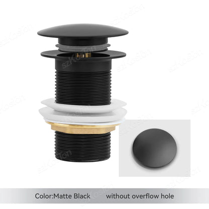Bathroom Basin Sink Sewer Pop Up Drain Filter Waste Stopper Bathroom Kitchen Faucet Accessories Brass Matt Black Gold
