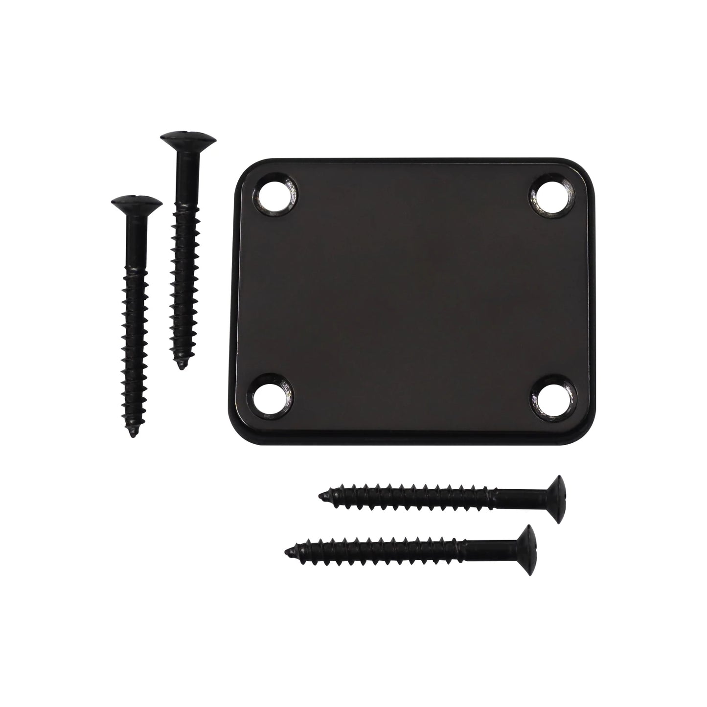 1Set  Bass Guitar Neck Plate,Electric Guitar Neck Joint Connecting Strengthen Plate with Plastic Back Plate & Mounting Screws