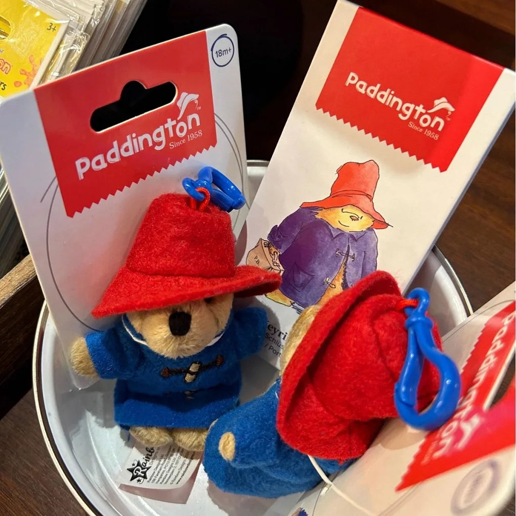 Cartoon Pattine Bear action figure Dish Tie Bear plush doll pendant Children's holiday gift bag decoration cute key chain 10cm